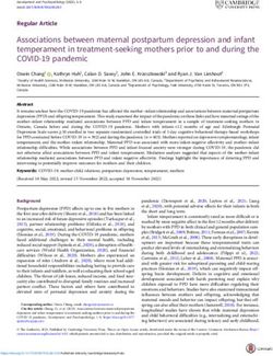 Associations between maternal postpartum depression and infant temperament in treatment-seeking mothers prior to and during the COVID-19 pandemic