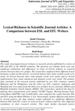 Lexical Richness in Scientific Journal Articles: A Comparison between ESL and EFL Writers - Semantic ...