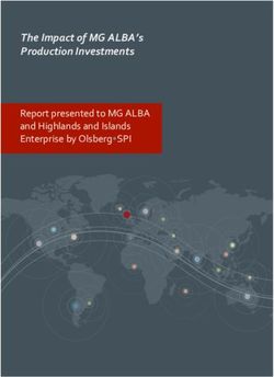 The Impact of MG ALBA's Production Investments - Report presented to MG ALBA and Highlands and Islands Enterprise by Olsberg SPI