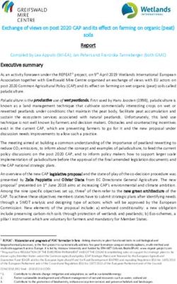 Exchange of views on post 2020 CAP and its effect on farming on organic (peat) soils Report - MoorWissen
