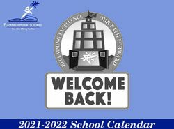 2021-2022 School Calendar