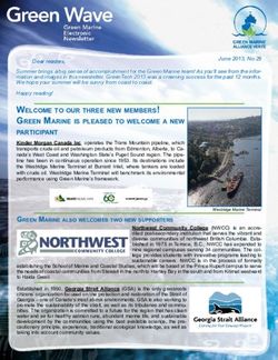 Welcome to our three neW members! Green marine is pleased to Welcome a neW participant