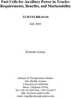 Fuel Cells for Auxiliary Power in Trucks: Requirements, Benefits, and Marketability - ITS Publications