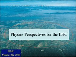 Physics Perspectives for the LHC - IPMU March 12th, 2008