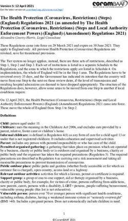 The Health Protection Coronavirus, Restrictions Steps England Regulations 2021 as amended by The Health Protection Coronavirus ...