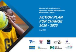 ACTION PLAN FOR CHANGE 2020 - 2025 Women's Participation in Sport and Active Recreation in Melbourne's West: Wyndham City