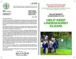 LINDENHURST CLEAN! PLEASE NOTE THE NEW 2021 RECYCLING MAP - Village of Lindenhurst