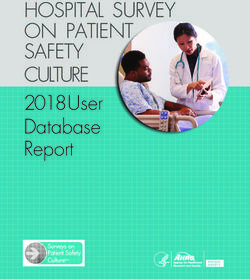HOSPITAL SURVEY ON PATIENT SAFETY CULTURE - 2018 User Database Report - Surveys on Patient Safety - AHRQ