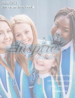 Program Handbook 2020-2021 - Inspire Athletics Cheer 125 Quarrystone Circle Cary, NC 27519