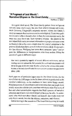 "A Fragment of Lost Words": Narrative Ellipses in The Great Gatsby.