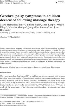 Cerebral palsy symptoms in children decreased following massage therapy