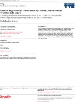 Cultural Migrations in France and Italy: Travel Literature from Translation to Genre Les migrations culturelles en France et en Italie : la ...