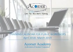 Acorser Academy April 2018 - March 2019 - TRAINING CALENDAR FOR PUBLIC WORKSHOPS (a division of Acorser Corporate)