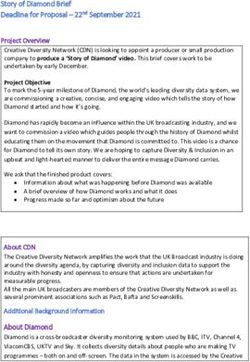 Story of Diamond Brief Deadline for Proposal - 22nd September 2021 - Creative ...