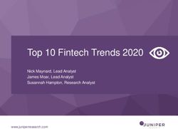 Top 10 Fintech Trends 2020 - Nick Maynard, Lead Analyst James Moar, Lead Analyst Susannah Hampton, Research Analyst - Juniper Research