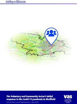The Voluntary and Community Sector's initial response to the Covid-19 pandemic in Sheffield - VAS and the Covid-19 Hub Network | June 2020