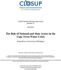 The Role of National and State Actors in the Cape Town Water Crisis