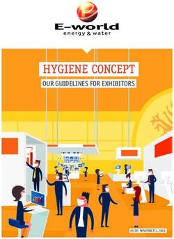 HYGIENE CONCEPT OUR GUIDELINES FOR EXHIBITORS - AS OF: NOVEMBER 3, 2020 - E-world energy & water