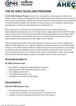 THE NC AHEC SCHOLARS PROGRAM - Charlotte AHEC