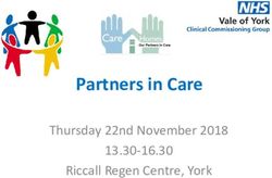 Partners in Care Thursday 22nd November 2018 13.30-16.30 Riccall Regen Centre, York - Vale of York CCG