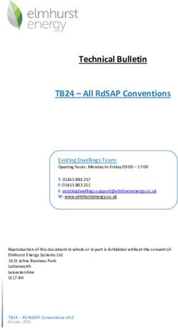 TECHNICAL BULLETIN TB24 - ALL RDSAP CONVENTIONS - ELMHURST ...