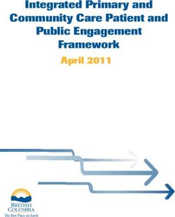 Integrated Primary and Community Care Patient and Public Engagement Framework - April 2011