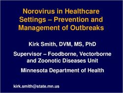 NOROVIRUS IN HEALTHCARE SETTINGS - PREVENTION AND MANAGEMENT OF OUTBREAKS - KIRK SMITH, DVM, MS, PHD SUPERVISOR - FOODBORNE, VECTORBORNE AND ...