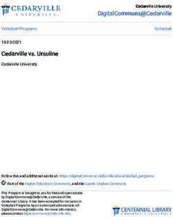 DIGITALCOMMONS@CEDARVILLE - CEDARVILLE UNIVERSITY
