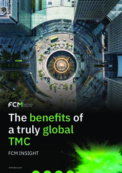 The benefits of a truly global - TMC FCM INSIGHT - Public Sector Show