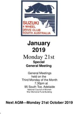 January 2019 Monday 21st - Next AGM-Monday 21st October 2019 - SUZUKI 4WD Club Of South Australia