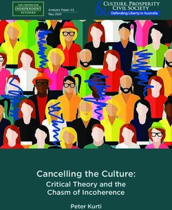Cancelling the Culture: Critical Theory and the Chasm of Incoherence Peter Kurti - The Centre for Independent Studies