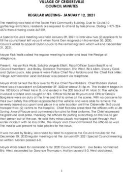 VILLAGE OF CRIDERSVILLE COUNCIL MINUTES REGULAR MEETING-JANUARY 12, 2021