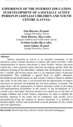 EXPERIENCE OF THE INTEREST EDUCATION IN DEVELOPMENT OF A SOCIALLY ACTIVE PERSON IN LIEPAJAS CHILDREN AND YOUTH CENTRE (LATVIA) - European ...