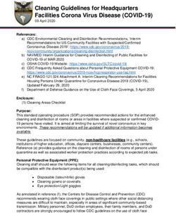 Cleaning Guidelines for Headquarters Facilities Corona Virus Disease (COVID-19) - Southcom
