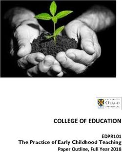 COLLEGE OF EDUCATION EDPR101 - Paper Outline, Full Year 2018 The Practice of Early Childhood Teaching - University of Otago