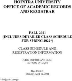 HOFSTRA UNIVERSITY OFFICE OF ACADEMIC RECORDS AND REGISTRAR - FALL 2021 (INCLUDES DETAILED CLASS SCHEDULE FOR SPRING 2022*)