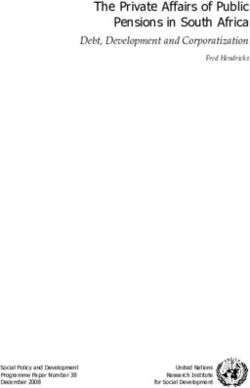 The Private Affairs of Public Pensions in South Africa - Debt, Development and Corporatization Fred Hendricks