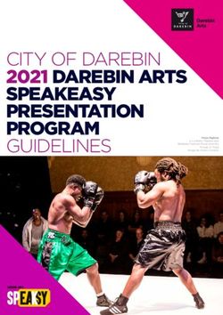 2021 DAREBIN ARTS SPEAKEASY PRESENTATION PROGRAM - CITY OF DAREBIN