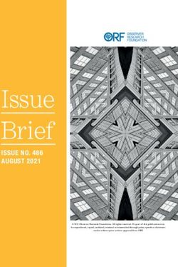 ISSUE BRIEF ISSUE NO. 486 AUGUST 2021 - ORF