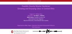 Franklin County Master Gardener Class of 2020 Community Meetings Growing and Enjoying Lilacs in Central Ohio - OSU ...