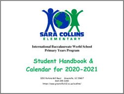 Student Handbook & Calendar for 2020-2021 - International Baccalaureate World School Primary Years Program