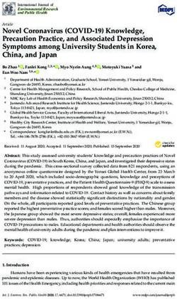 Novel Coronavirus (COVID-19) Knowledge, Precaution Practice, and Associated Depression Symptoms among University Students in Korea, China, and ...