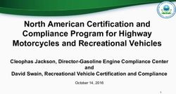 North American Certification and Compliance Program for Highway Motorcycles and Recreational Vehicles - Cleophas Jackson, Director-Gasoline Engine ...