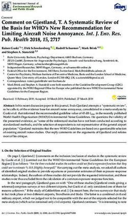 Comment on Gjestland, T. A Systematic Review of the Basis for WHO's New Recommendation for Limiting Aircraft Noise Annoyance. Int. J. Env. Res ...