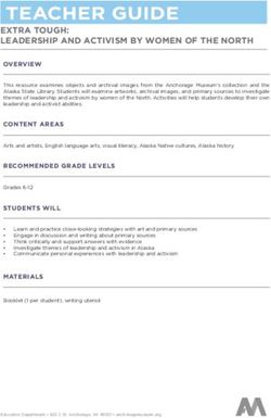 TEACHER GUIDE EXTRA TOUGH: LEADERSHIP AND ACTIVISM BY WOMEN OF THE NORTH - Anchorage Museum