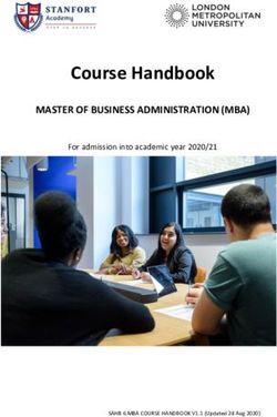 Course Handbook MASTER OF BUSINESS ADMINISTRATION (MBA) - For admission into academic year 2020/21 - Stanfort Academy