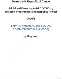 DRAFT COMMITMENT PLAN (ESCP) - Democratic Republic of Congo ENVIRONMENTAL and SOCIAL 27 May 2021 Additional Financing to DRC COVID-19 Strategic ...