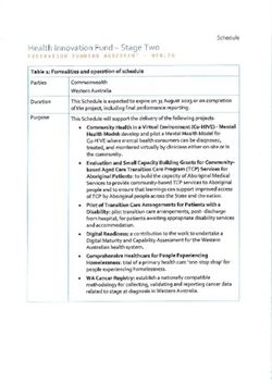 Health Innovation Fund - Stage I wo - FEDERATION FUNDING GREEME T - HE LTH - Federal Financial ...