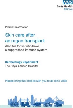 Skin care after an organ transplant - Patient information Dermatology Department The Royal London Hospital - Barts Health NHS Trust
