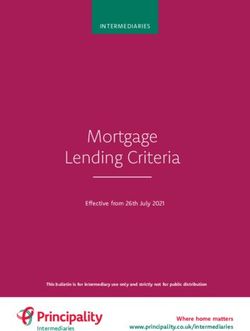 Mortgage Lending Criteria - INTERMEDIARIES - Where home matters www.principality.co.uk/intermediaries